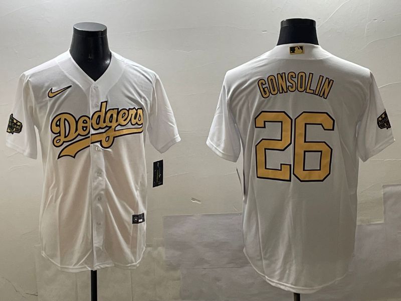 Men Los Angeles Dodgers #26 Gonsolin White All star Game 2025 Nike MLB Jersey style 8
